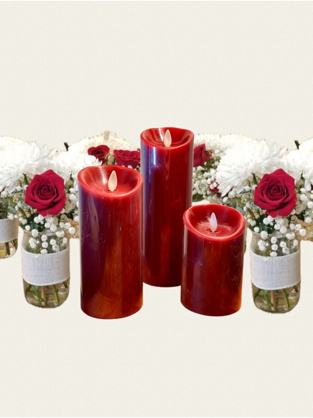 Luminara Flameless Pillar Candles Set of 3 - 5” 7” & 9” x 3” Round - Picture 11 of 13